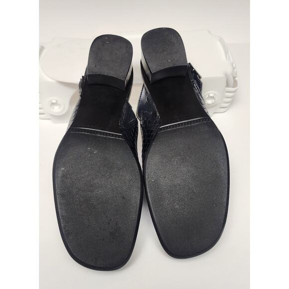 Trotters Alison Vintage Black Woven  Leather Slingback Heel Sandal Shoes Size 6M - Picture 6 of 8